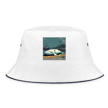 La baleine blanche retrouvée morte au quai - Bob - blanc/marine - Devant