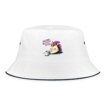 Licorne en pleurs avec motif de café - Bob - blanc/marine - Devant