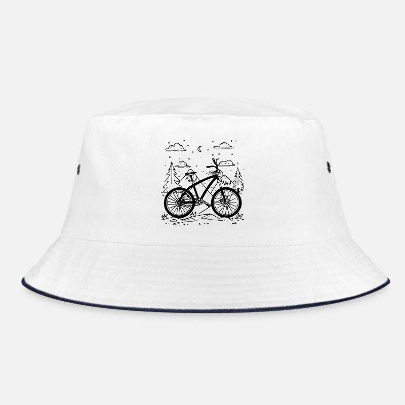 Mountain Biking Comic Style Bucket Hat