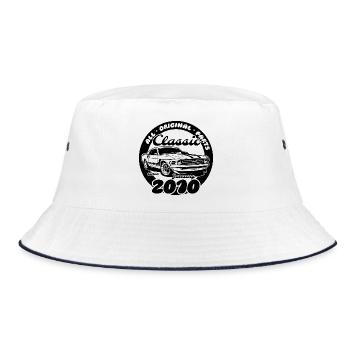 16. Geburtstag - Klassiker Musclecar 01/2010 - Bucket Hat - Weiß/Navy - Vorne