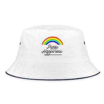 Regenbogen, reine, farbenfrohe Glückseligkeit - Bucket Hat - Weiß/Navy - Vorne