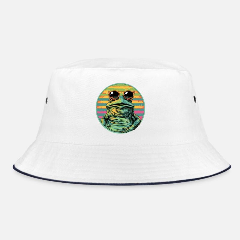 Frog with retro sunglasses Bucket Hat