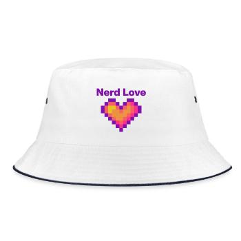 Amour de nerd – Cœur de pixels, Gamer Lovee Language - Bob - blanc/marine - Devant