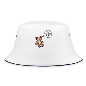 Du fehlst mir, Bär - Bucket Hat - Weiß/Navy - Vorne