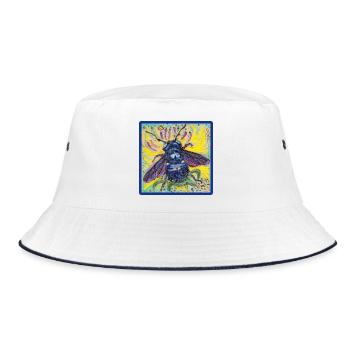 Holzbiene - Bucket Hat - Weiß/Navy - Vorne