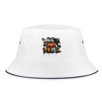 Hell, Devils & Demons Urban Street Art Graffiti - Bucket Hat - white/navy - Front