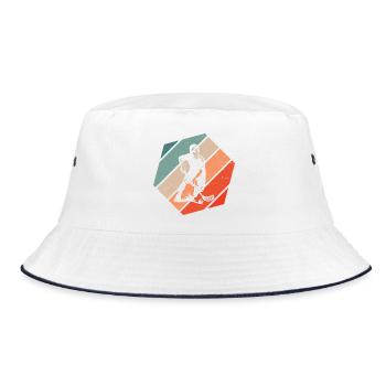 Compact floorball design for floorball - Bucket Hat - white/navy - Front