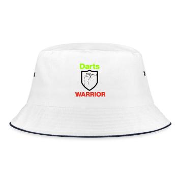 Darts Warrior, Perfect Grip, Onehundreteighty, 180 - Bucket Hat - white/navy - Front