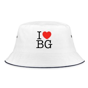 Bulgaria Love - I Love BG Motif (black) - Bucket Hat - white/navy - Front