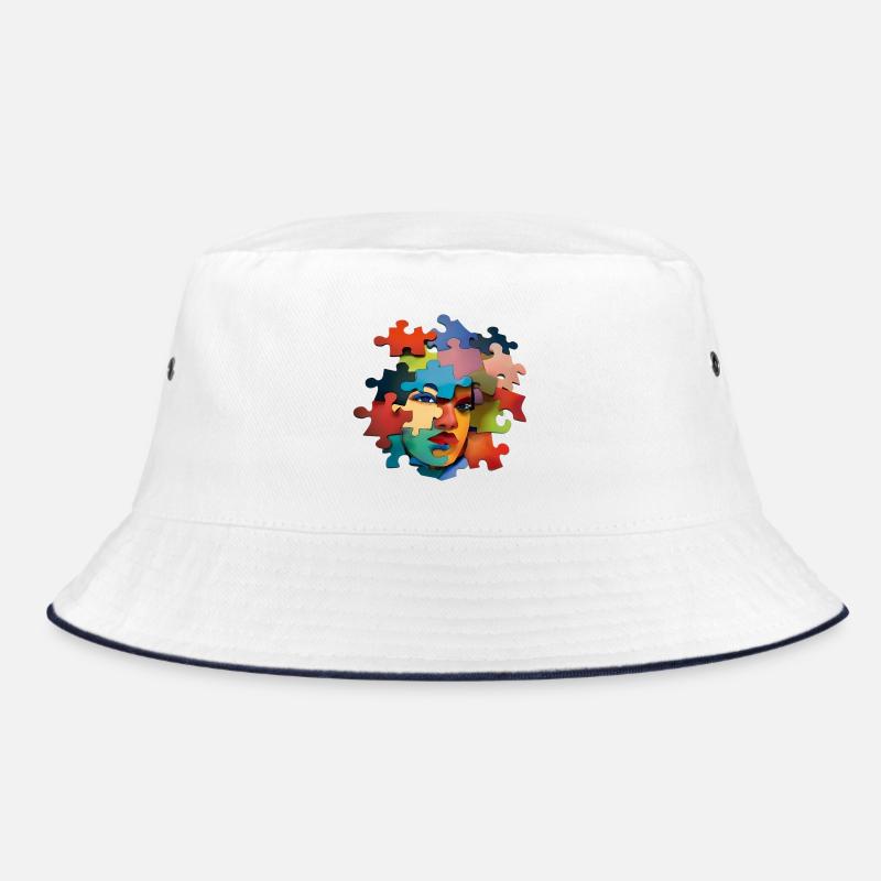 Puzzle portrait color explosion Bucket Hat