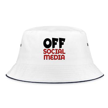 OFF SOCIAL MEDIA - Bucket Hat - white/navy - Front
