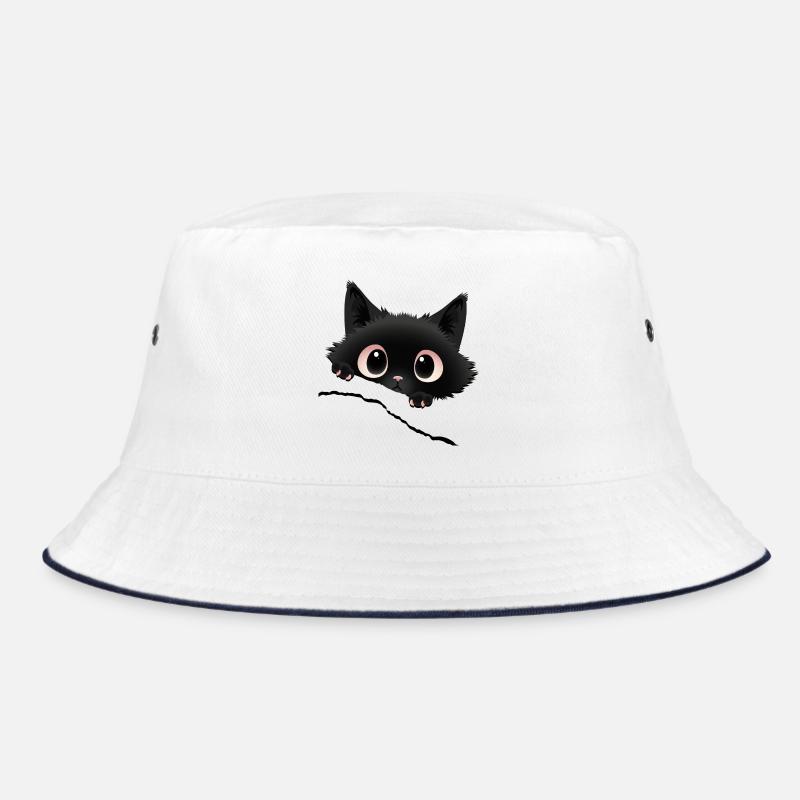 Le chaton noir de Kawaii pointe du regard Bob