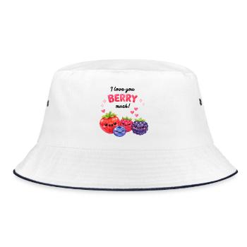Love you Berry much! Sweet berry friends children - Bucket Hat - white/navy - Front