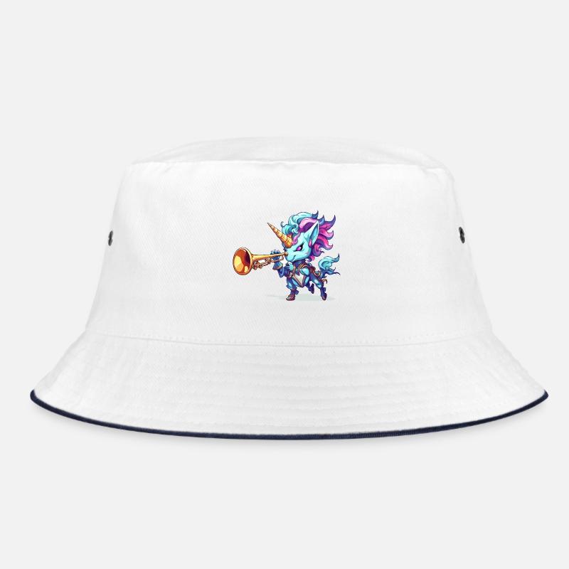 Blaues Einhorn mit Trompete Bucket Hat