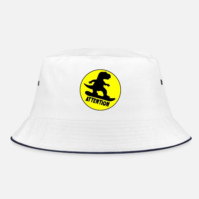 Achtung, snowboardender Dinosaurier Bucket Hat