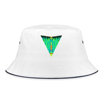 Digital Totem, Neon Guardian, Symmetry Beast - Bucket Hat - white/navy - Front