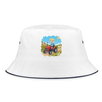 Bouno le petit aventurier sur le tracteur - Bob - blanc/marine - Devant