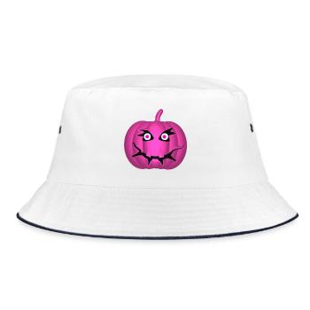 Kürbis - Bucket Hat - Weiß/Navy - Vorne