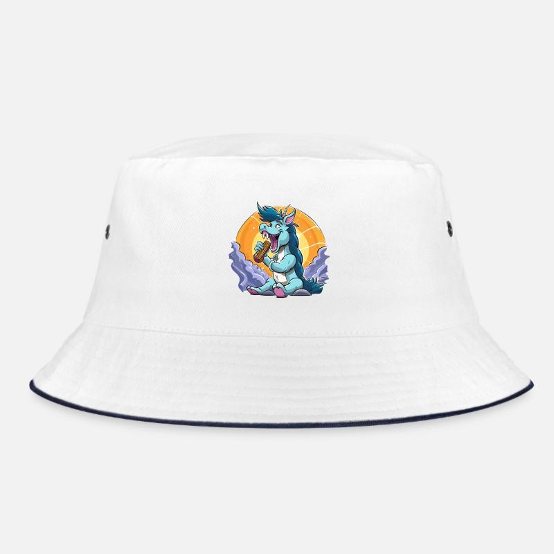 Blauer Drachen-Sänger vor Sonnenkreis Bucket Hat