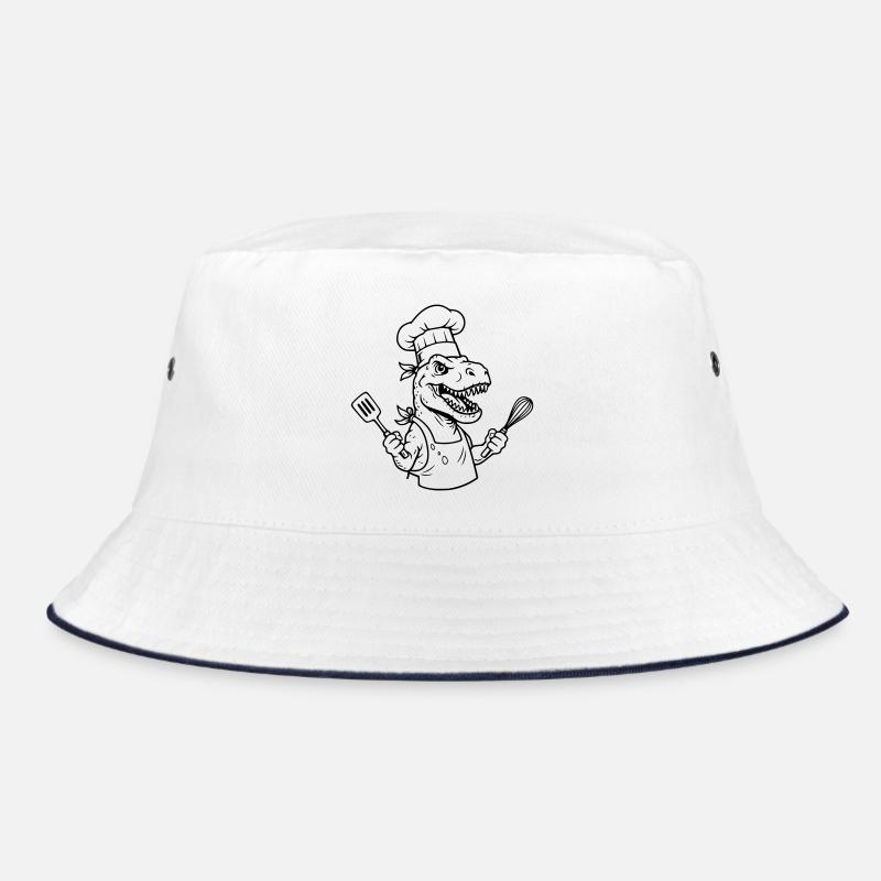 T-rex Cook - Bucket Hat - Weiß/Navy