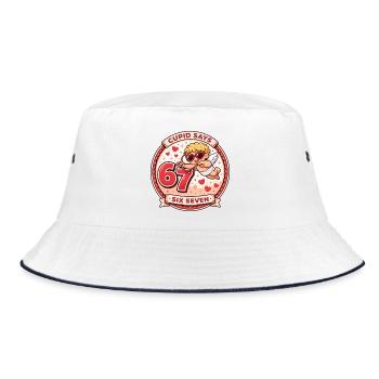 Cupid Tage 67 Liebe Lustig Geschenk Valentinstag - Bucket Hat - Weiß/Navy - Vorne