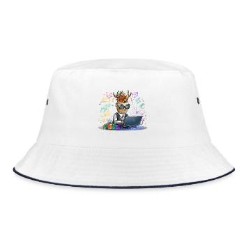 Infernal designer on laptop - Bucket Hat - white/navy - Front