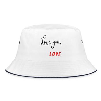 Valentine's Day - Love You Message - Bucket Hat - white/navy - Front