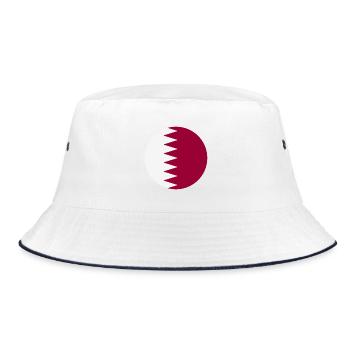 Qatar round flag - Bucket Hat - white/navy - Front