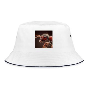 Ants Macro Realistic Wildlife Portrait - Bucket Hat - white/navy - Front
