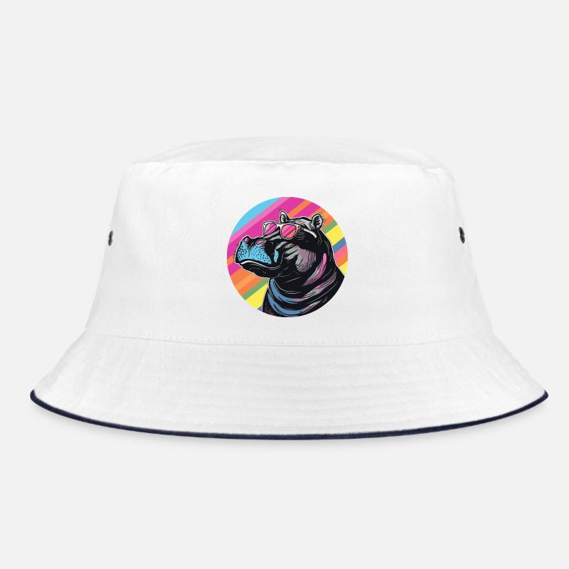 Hippo Sonnenbrillen Popart Bucket Hat