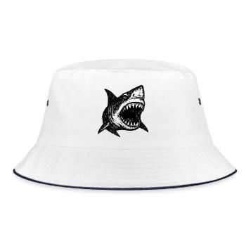 Style Grunge de Shark – Puissance Océanique Sombre - Bob - blanc/marine - Devant