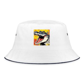 Crocodile sauvage – Design urbain d’art urbain - Bob - blanc/marine - Devant