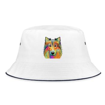 collie - Bucket Hat - white/navy - Front