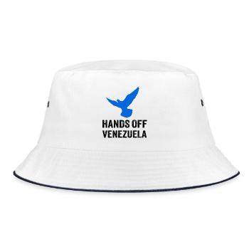 HANDS OFF VENEZUELA - Bucket Hat - Weiß/Navy - Vorne