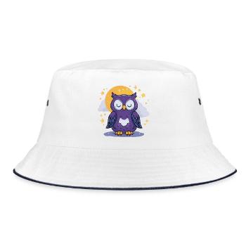 Moonlit Night Owl - Bucket Hat - white/navy - Front