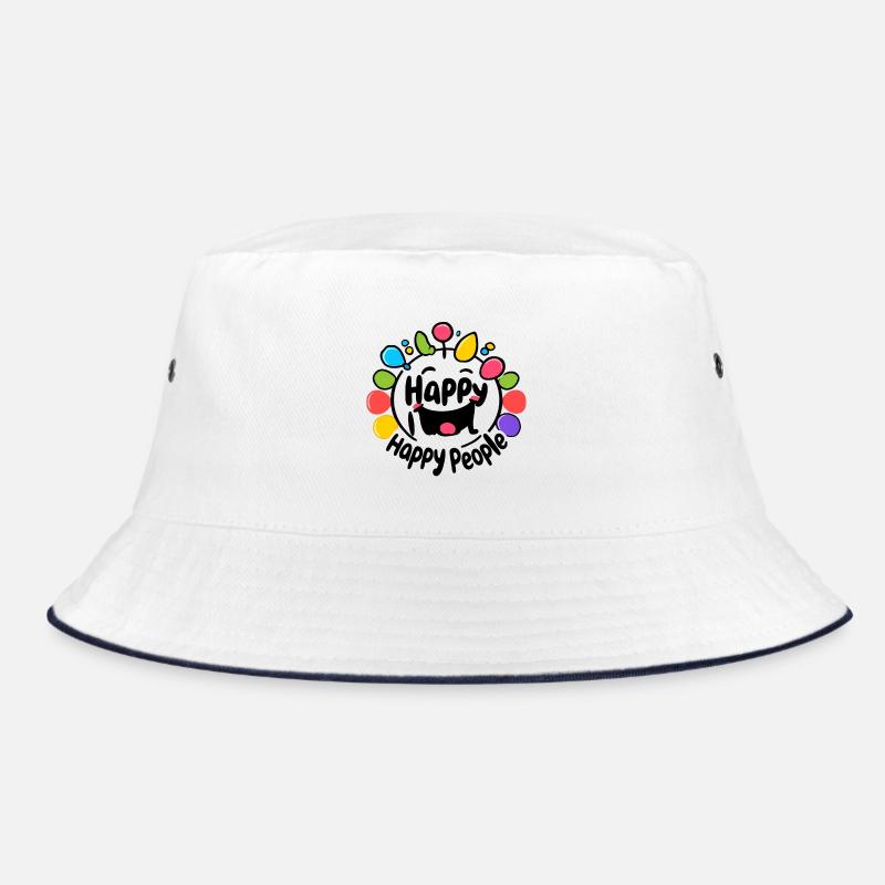 Colorful Laughing Faces Balloon Circle Bucket Hat