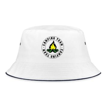 Camping Team Lagerfeuer - Bucket Hat - Weiß/Navy - Vorne