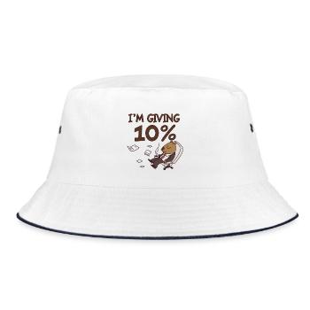 I give 10% Cartoon Bear Office -Motivation Anti - Bucket Hat - white/navy - Front