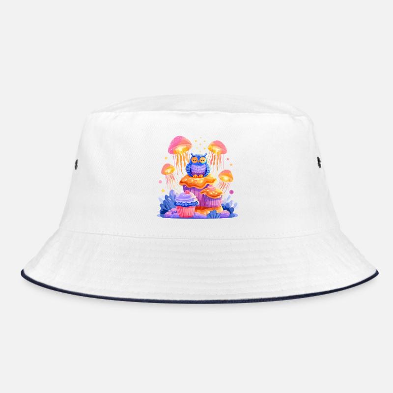 Waldfantasie Eule auf Pilz Bucket Hat