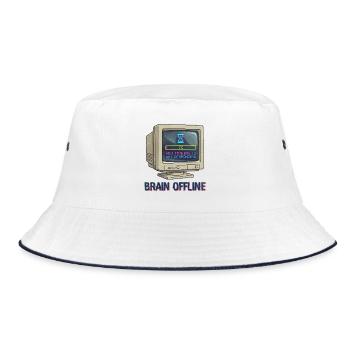Brain Offline Retro Monitor - Bucket Hat - white/navy - Front