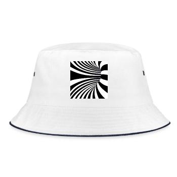 Monochrome Spiral Flux - Bucket Hat - white/navy - Front