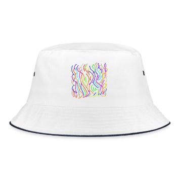 Colour flows on nothing - Bucket Hat - white/navy - Front