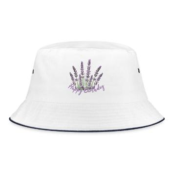Lavender Birthday Bouquet Lavender Bouquet - Bucket Hat - white/navy - Front