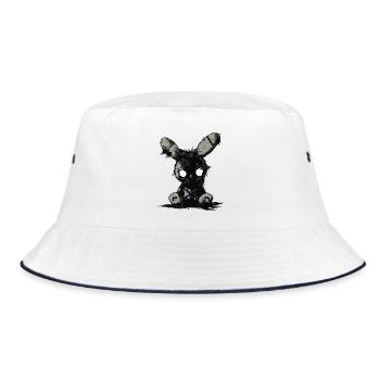 Dark Stuffed Bunny – motif gothique en peluche - Bob - blanc/marine - Devant