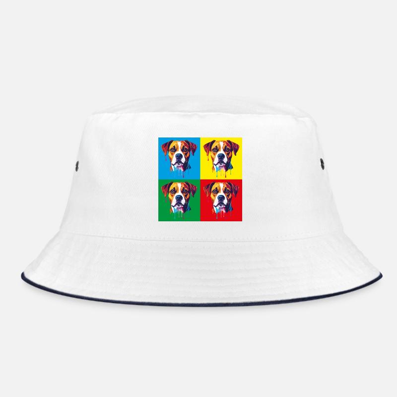 Pop-Art Hund Vierfarbig Bucket Hat