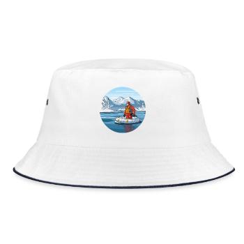 Alpine Rettungsfahrt im Eissee - Bucket Hat - Weiß/Navy - Vorne