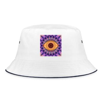 Mandala oculaire kaléidoscopique - Bob - blanc/marine - Devant