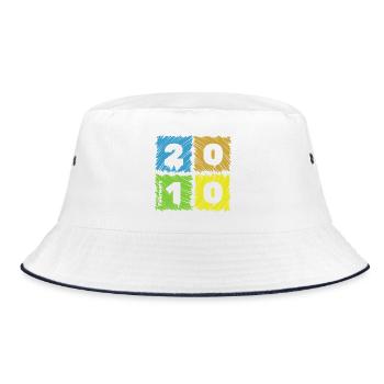 16. Geburtstag Farbige Patches since 02/2010 - Bucket Hat - white/navy - Front
