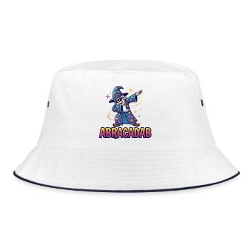 Abracadab Wizard Fantasy Meme - Bucket Hat - Weiß/Navy - Vorne