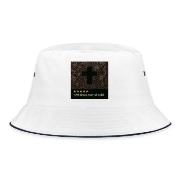 Cross in Dark Void - Bucket Hat - white/navy - Front